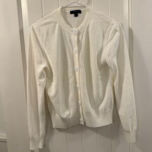 J.Crew White Button-Down Cardigan Crisp White Women’s Small